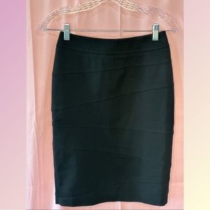 Express Black Marbled Textured Patterned Pencil Skirt- Sz 2